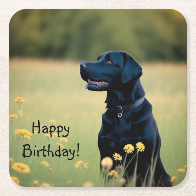 Posavasos Cuadrado De Papel Laboratorio negro (Anverso)