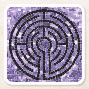 Posavasos Cuadrado De Papel LABYRINTH VI Astras cuadradas de papel - Blanco