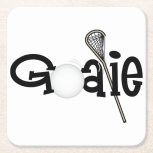 Posavasos Cuadrado De Papel Lacrosse Goalie