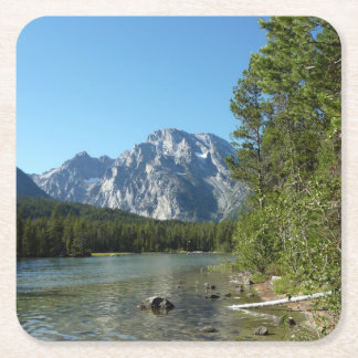 Posavasos Cuadrado De Papel Lago Leigh en el Parque Nacional Grand Teton