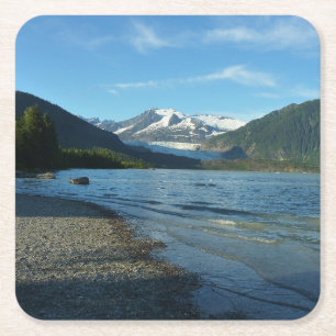Posavasos Cuadrado De Papel Lago Mendenhall en Juneau Alaska Paisaje