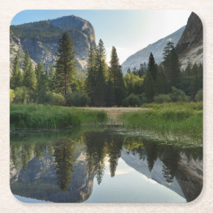 Posavasos Cuadrado De Papel Lago mirror, Yosemite
