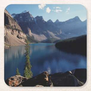 Posavasos Cuadrado De Papel Lago Moraine Parque Nacional Banff
