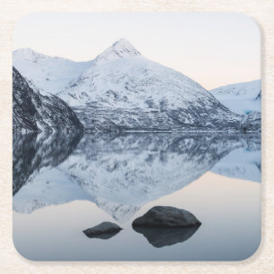 Posavasos Cuadrado De Papel Lago Portage Reflectivo