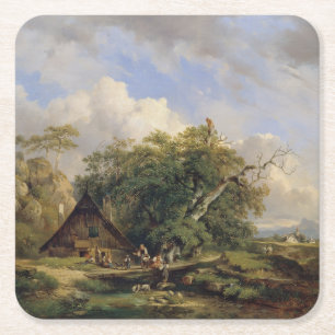 Posavasos Cuadrado De Papel Landschaft bei Gutenstein - Dominik Schufried