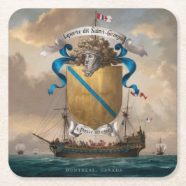 Posavasos Cuadrado De Papel Laporte dit Saint Georges Coat of Arms 4