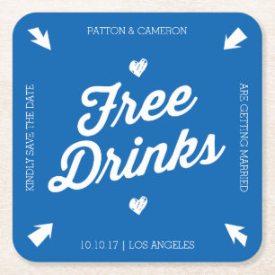 Posavasos Cuadrado De Papel Las bebidas libres ahorran el práctico de costa de