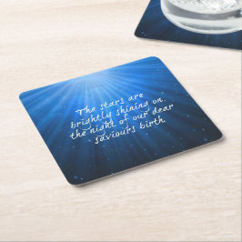 Posavasos Cuadrado De Papel Las Estrellas Brillan Sobre El Nacimiento De Los Q