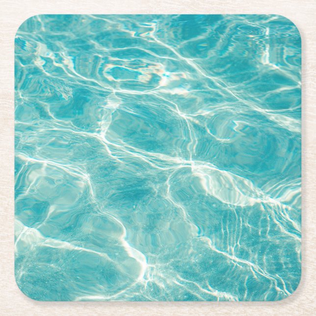Posavasos Cuadrado De Papel las olas del mar (Anverso)