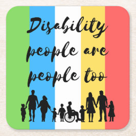 Posavasos Cuadrado De Papel las personas con discapacidad también son personas