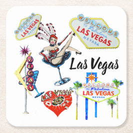 Posavasos Cuadrado De Papel Las Vegas