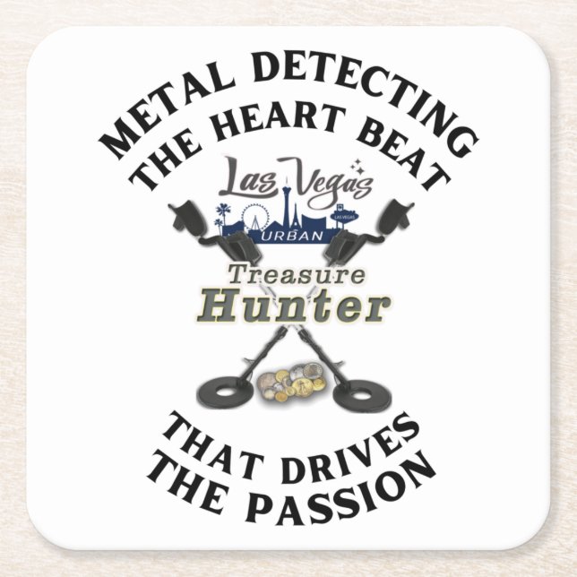 Posavasos Cuadrado De Papel Las Vegas, escayola de papel LVUTH (Anverso)