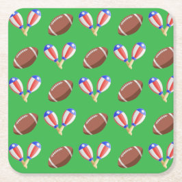 Posavasos Cuadrado De Papel Latin-themed Football