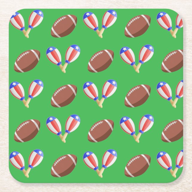 Posavasos Cuadrado De Papel Latin-themed Football (Anverso)