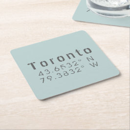 Posavasos Cuadrado De Papel Latitud y longitud de Toronto
