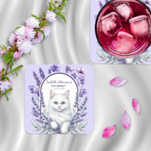 Lavanda elegante y cumpleaños del gato