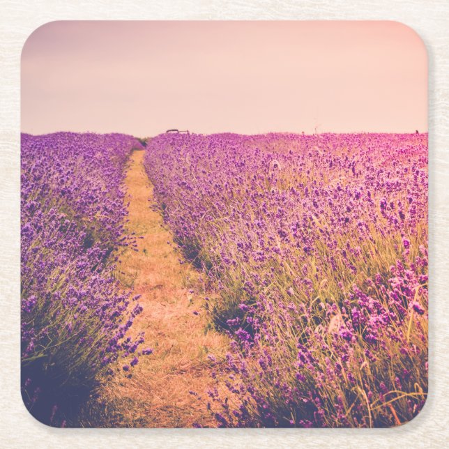 Posavasos Cuadrado De Papel Lavander (Anverso)