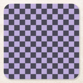 Posavasos Cuadrado De Papel Lavender haze checkerboard pattern