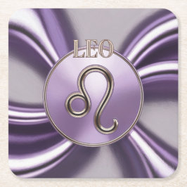 Posavasos Cuadrado De Papel Lavender Silver Leo Coaster Set