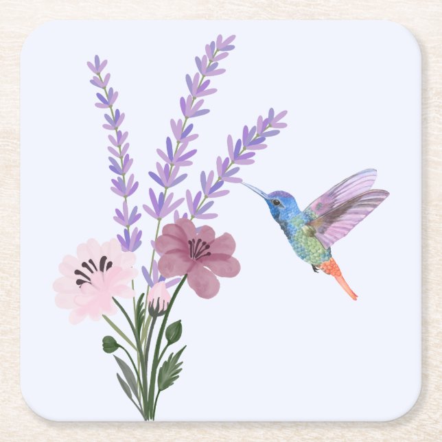 Posavasos Cuadrado De Papel Lavender Square Coaster Set (Anverso)
