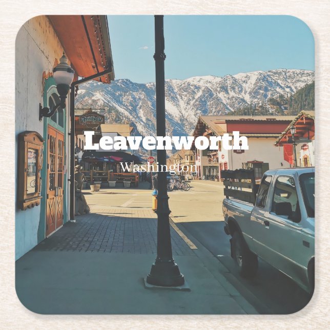 Posavasos Cuadrado De Papel Leavenworth - Washington  (Anverso)