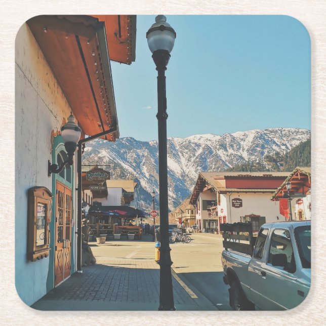 Posavasos Cuadrado De Papel Leavenworth - Washington  (Anverso)