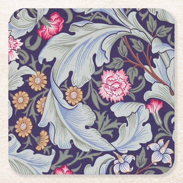 Posavasos Cuadrado De Papel Leicester, William Morris (Anverso)