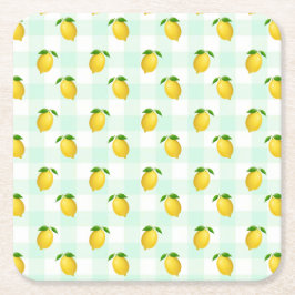 Posavasos Cuadrado De Papel Lemon Citrus Summer Birthday