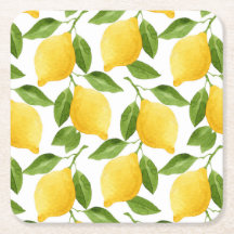 Lemon Square Paper Coasters