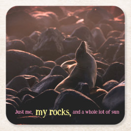 Posavasos Cuadrado De Papel León marino