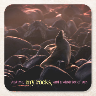 Posavasos Cuadrado De Papel León marino