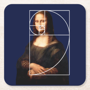 Posavasos Cuadrado De Papel Leonardo da Vinci Mona Lisa Fibonacci Sequence