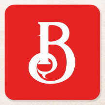 Letra inicial clásica blanca monogramada roja