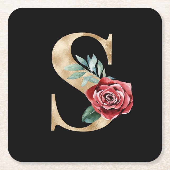 Posavasos Cuadrado De Papel Letra s de las iniciales de las vacaciones de invi (Anverso)