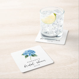 Posavasos Cuadrado De Papel Letrero de bienvenida para ducha de novia floral d