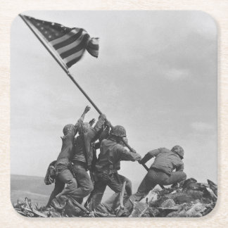 Posavasos Cuadrado De Papel Levantar la bandera en Iwo Jima