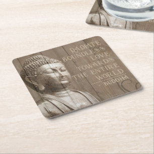 Posavasos Cuadrado De Papel Ley de atracción inspirando cita de Buda