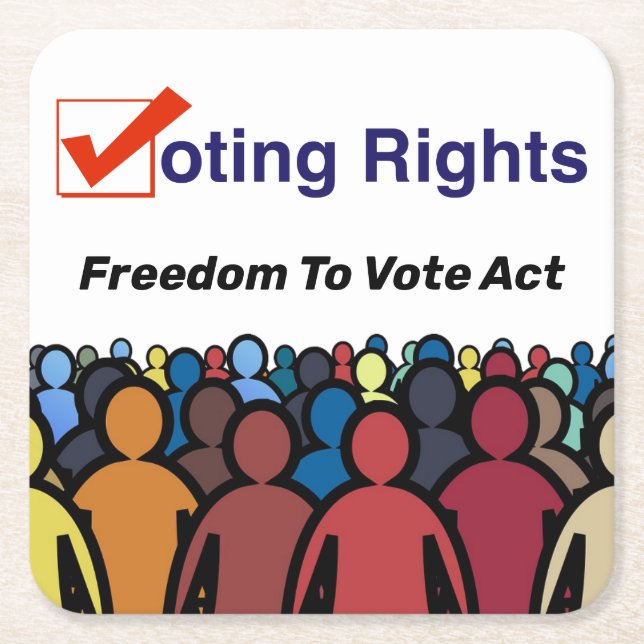 Posavasos Cuadrado De Papel Ley de derecho de voto (Anverso)