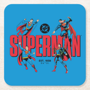 Posavasos Cuadrado De Papel Leyendas de Superman para Siempre Gráfico