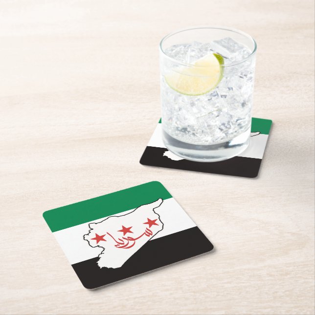 Posavasos Cuadrado De Papel Liberen a Siria س al Secretario General ح al Secre (In situ)