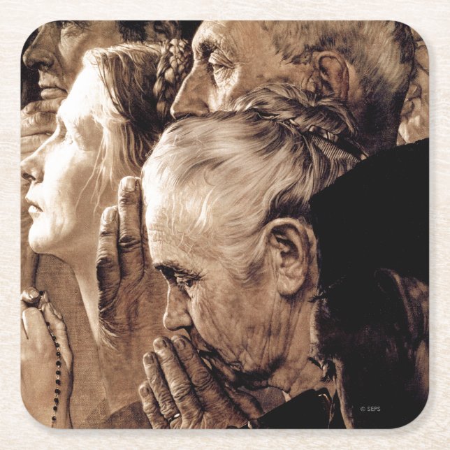 Posavasos Cuadrado De Papel Libertad de culto (Anverso)