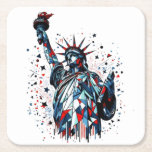 Posavasos Cuadrado De Papel Liberty Fragmented – Mosaic Statue of Liberty Art<br><div class="desc">Break the mold of traditional patriotic designs with this bold, artistic rendition of the Statue of Liberty. Crafted in a striking broken-glass mosaic style and painted in red, white, and blue fragments, this centered, transparent-background artwork captures both strength and symbolism. Perfect for 4th of July posters, statement t-shirts, or elegant...</div>