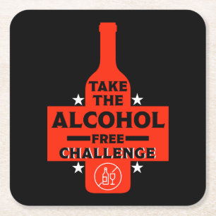 Posavasos Cuadrado De Papel Libre De Alcohol Y Sobrio