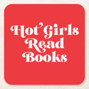 Posavasos Cuadrado De Papel Libros de lectura de Chicas calientes