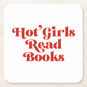 Posavasos Cuadrado De Papel Libros de lectura de Chicas calientes
