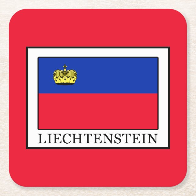 Posavasos Cuadrado De Papel Liechtenstein (Anverso)