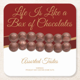 Posavasos Cuadrado De Papel Life Is Like a Box of Chocolates
