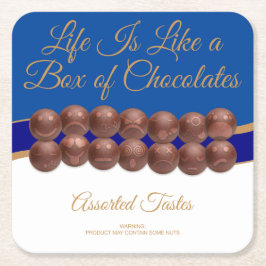 Posavasos Cuadrado De Papel Life Is Like a Box of Chocolates