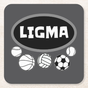 Posavasos Cuadrado De Papel Ligma Balls gracioso meme y humor de juego sarcást