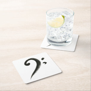 Posavasos Cuadrado De Papel Limpieza minimalista de vasos - Símbolo de música